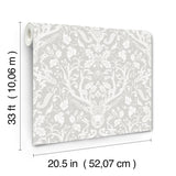Kiwassa Grey by Chesapeake Antler Damask Wallpaper – Brewster Home Fashions 4169-12701