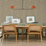 Kiwassa Light Brown by Chesapeake Antler Damask Wallpaper – Brewster 4169-12705