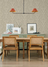 Kiwassa Sage by Chesapeake Antler Damask Wallpaper – Brewster Home Fashions 4169-12706