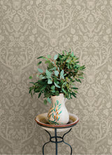 Kiwassa Sage by Chesapeake Antler Damask Wallpaper – Brewster Home Fashions 4169-12706