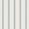 Johnny Blue Stripes wallpaper with thin blue vertical bands on a white linen-look background