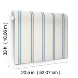 Johnny Blue by Chesapeake Stripes Wallpaper – Brewster Home Fashions 4169-13075