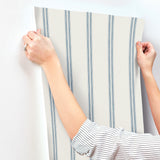 Johnny Blue by Chesapeake Stripes Wallpaper – Brewster Home Fashions 4169-13075