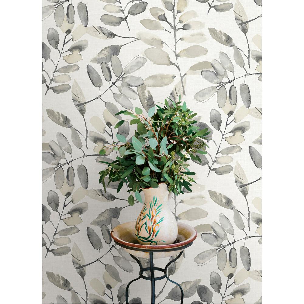 Pinnate Charcoal by Chesapeake Leaves Wallpaper – Brewster Home Fashions 4169-13910