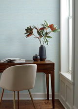 Agave Sky Blue by Chesapeake Faux Grasscloth Wallpaper – Brewster Home Fashions 4169-24283