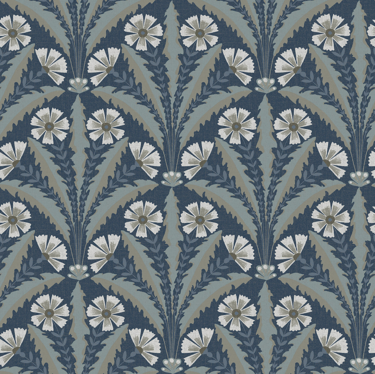 Tap Root Dark Blue Floral Damask Wallpaper by Chesapeake, SKU 4169-27600
