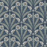 Tap Root Dark Blue Floral Damask Wallpaper by Chesapeake, SKU 4169-27600