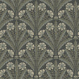 Tap Root Charcoal Floral Damask Wallpaper by Chesapeake