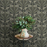 Tap Root Charcoal by Chesapeake Floral Damask Wallpaper – Brewster 4169-27601