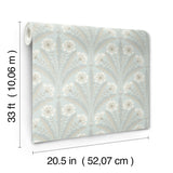 Tap Root Light Blue by Chesapeake Floral Damask Wallpaper – Brewster Home Fashions 4169-27602