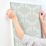 Tap Root Light Blue by Chesapeake Floral Damask Wallpaper – Brewster Home Fashions 4169-27602
