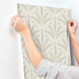 Tap Root Beige by Chesapeake Floral Damask Wallpaper – Brewster Home Fashions 4169-27603