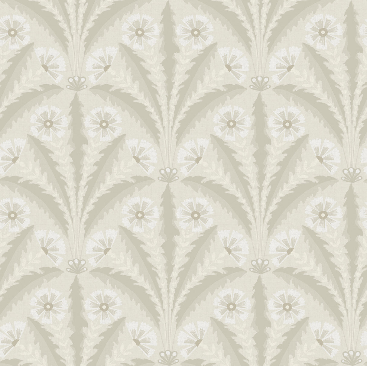 Tap Root Beige Floral Damask Wallpaper by Chesapeake