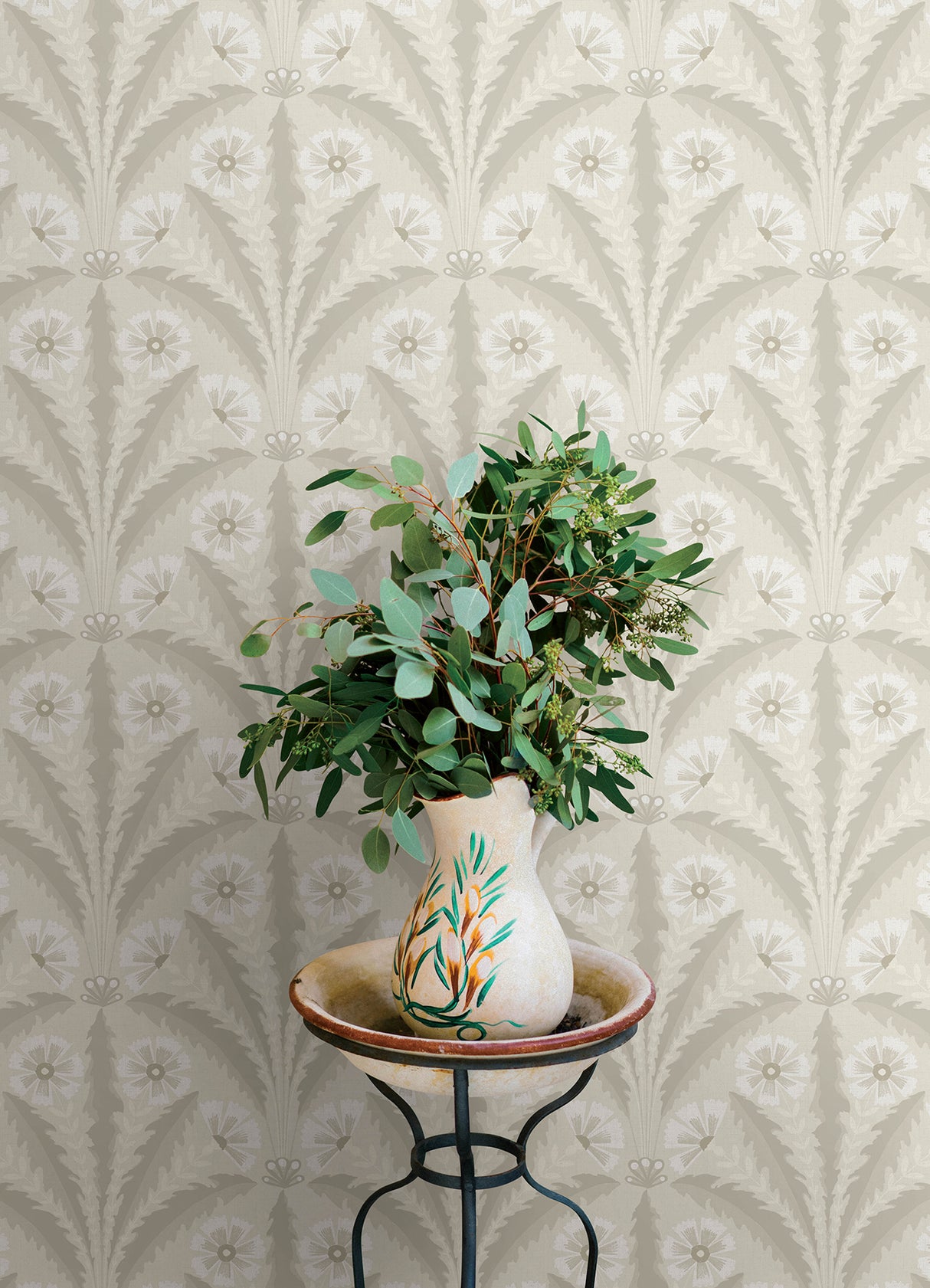 Tap Root Beige by Chesapeake Floral Damask Wallpaper – Brewster Home Fashions 4169-27603