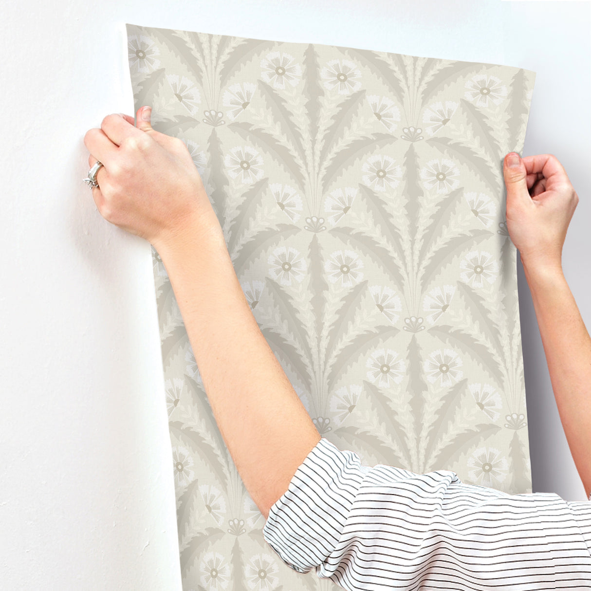 Tap Root Beige by Chesapeake Floral Damask Wallpaper – Brewster Home Fashions 4169-27603
