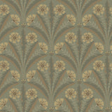 Tap Root Green Floral Damask Wallpaper by Chesapeake