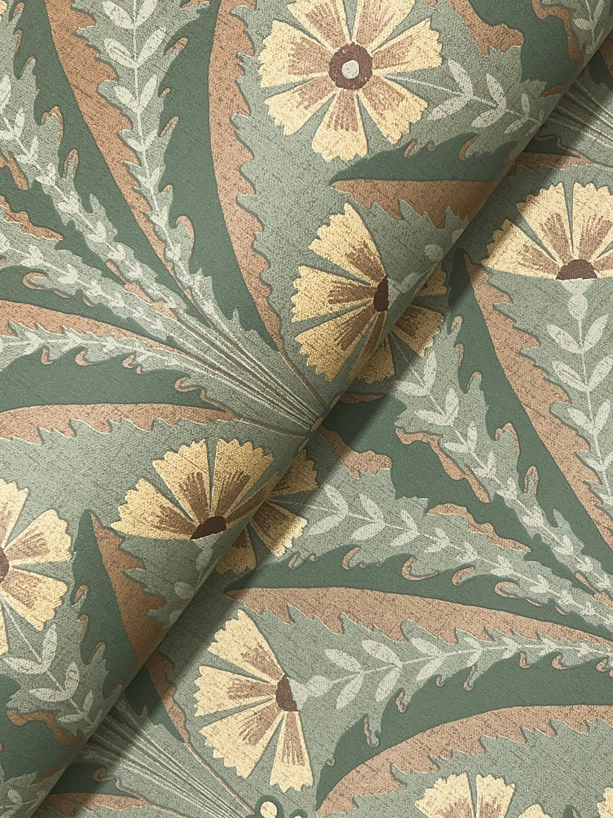 Tap Root Green by Chesapeake Floral Damask Wallpaper – Brewster Home Fashions 4169-27604