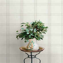 Auberge White by Chesapeake Plaid Wallpaper – Brewster Home Fashions 4169-27606