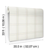 Auberge White by Chesapeake Plaid Wallpaper – Brewster Home Fashions 4169-27606