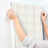 Auberge White by Chesapeake Plaid Wallpaper – Brewster Home Fashions 4169-27606