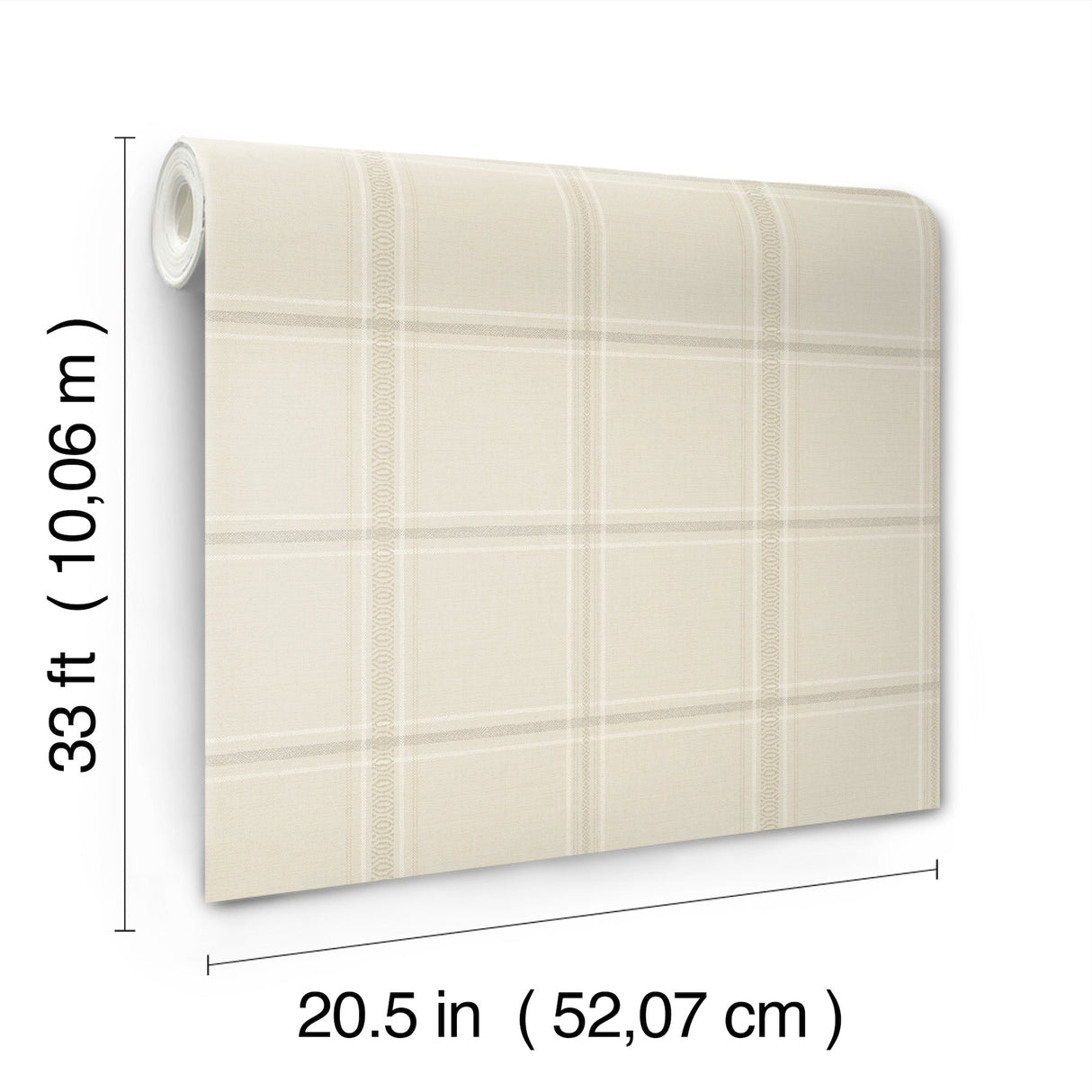 Auberge Ivory by Chesapeake Textured Non Woven Plaid Wallpaper – Brewster Home Fashions 4169-27607