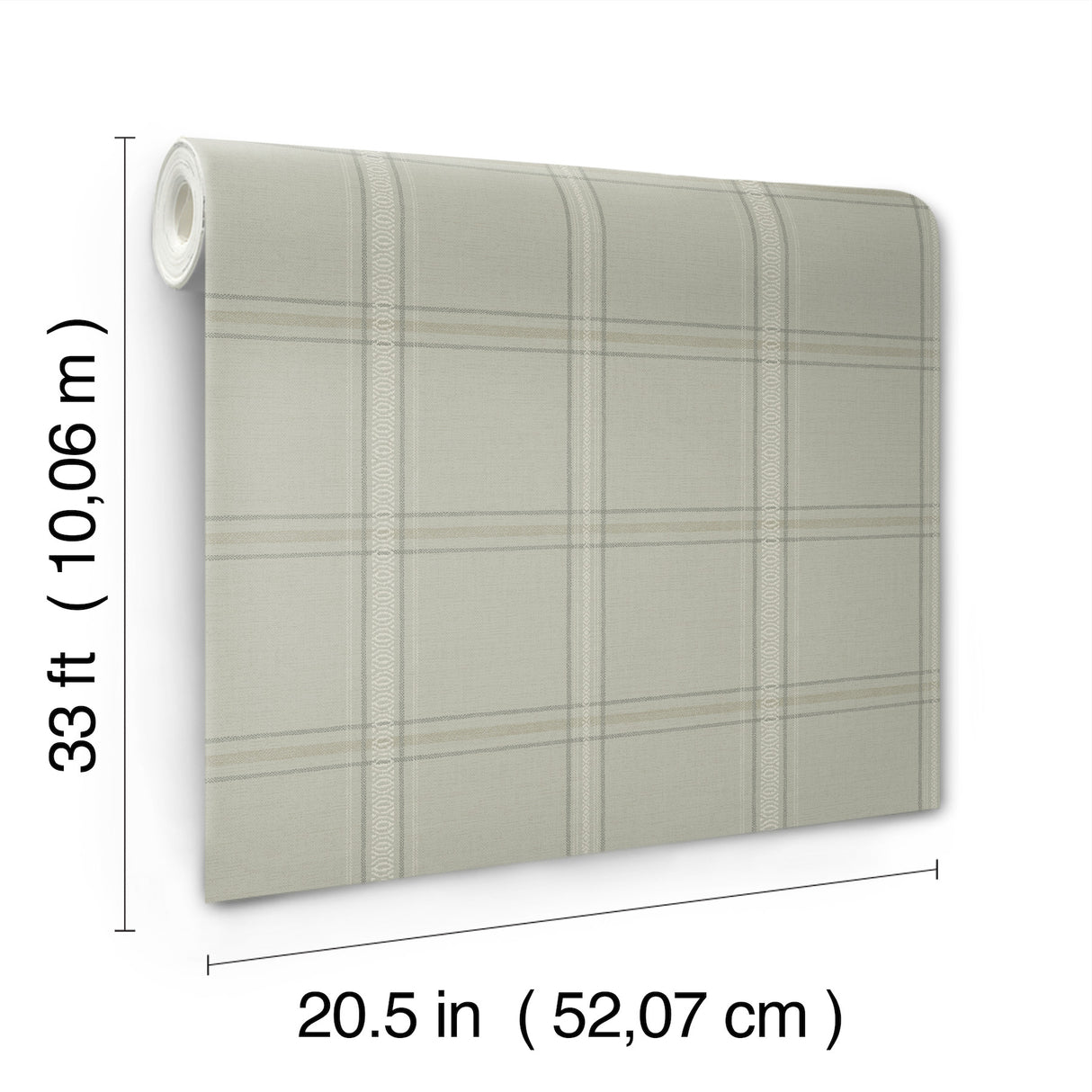 Auberge Sage by Chesapeake Plaid Wallpaper – Brewster Home Fashions 4169-27609