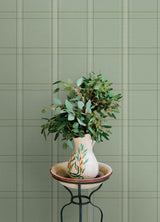 Auberge Sage by Chesapeake Plaid Wallpaper – Brewster Home Fashions 4169-27609