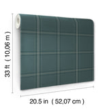 Auberge Teal by Chesapeake Plaid Wallpaper – Brewster Home Fashions 4169-27610