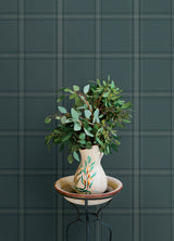 Auberge Teal by Chesapeake Plaid Wallpaper – Brewster Home Fashions 4169-27610