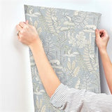 Holt Light Blue by Chesapeake Woodland Wallpaper – Brewster Home Fashions 4169-83102