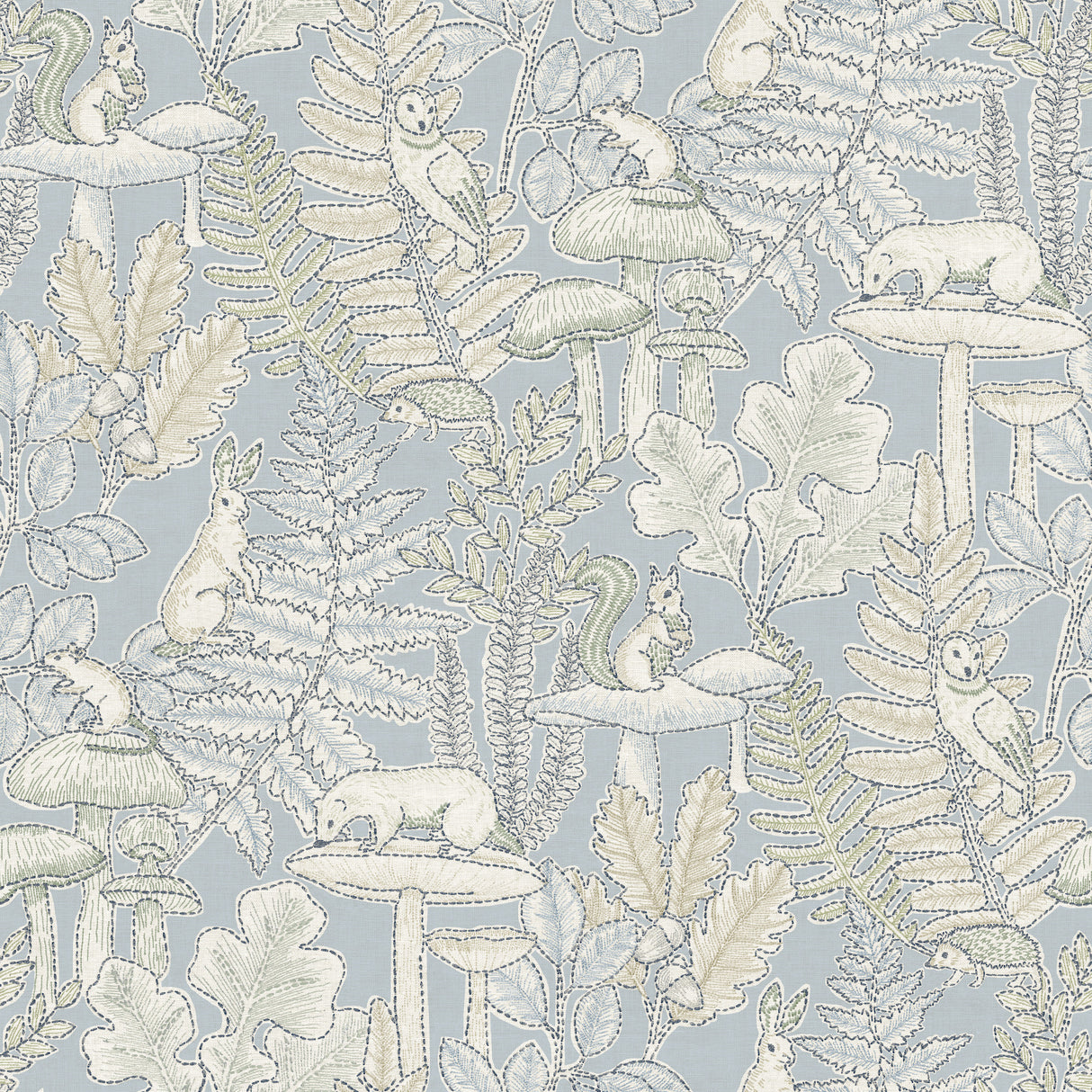 Holt Light Blue Woodland Wallpaper by Chesapeake, pattern 4169-83102