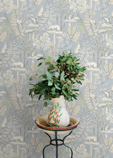 Holt Light Blue by Chesapeake Woodland Wallpaper – Brewster Home Fashions 4169-83102