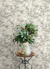 Thicket Charcoal by Chesapeake Forest Wallpaper – Brewster Home Fashions 4169-83110