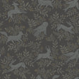 Revelry Black Forest Frolic Wallpaper in Black by Chesapeake