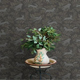 Revelry Black Forest Frolic Black by Chesapeake Animals Wallpaper – Brewster Home Fashions 4169-83114