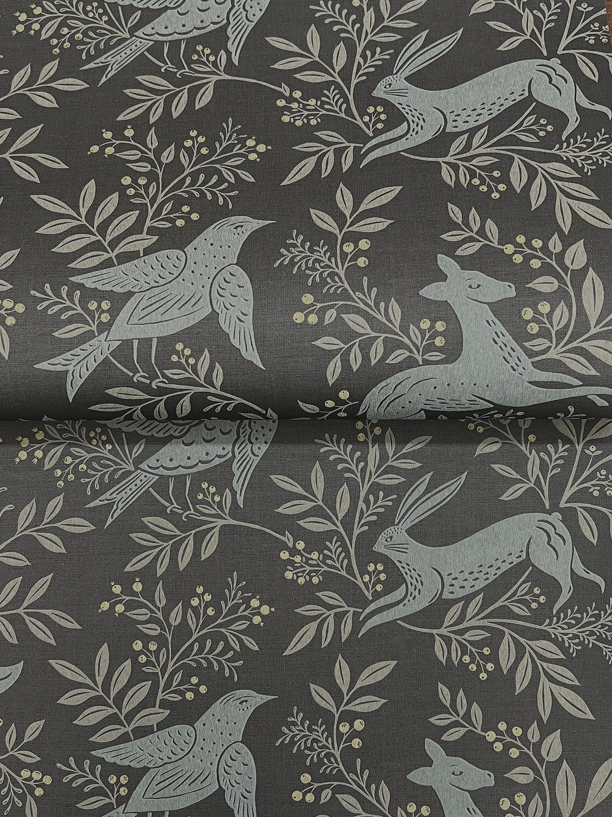 Revelry Black Forest Frolic Black by Chesapeake Animals Wallpaper – Brewster Home Fashions 4169-83114