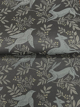 Revelry Black Forest Frolic Black by Chesapeake Animals Wallpaper – Brewster Home Fashions 4169-83114