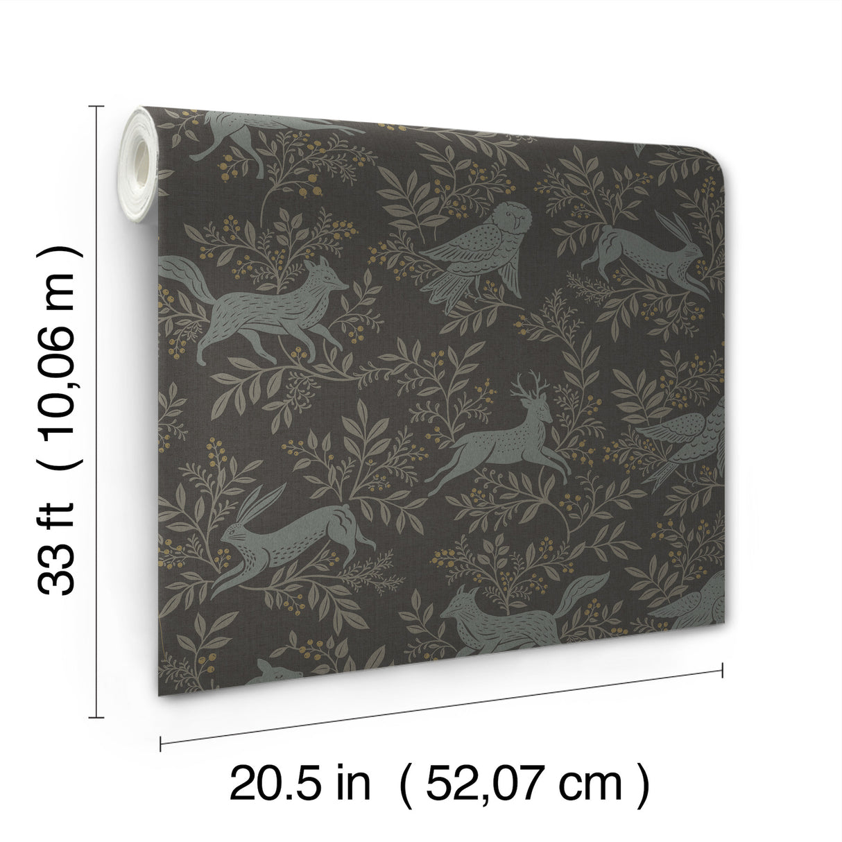 Revelry Black Forest Frolic Black by Chesapeake Animals Wallpaper – Brewster Home Fashions 4169-83114