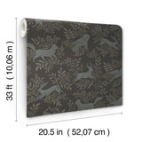 Revelry Black Forest Frolic Black by Chesapeake Animals Wallpaper – Brewster Home Fashions 4169-83114