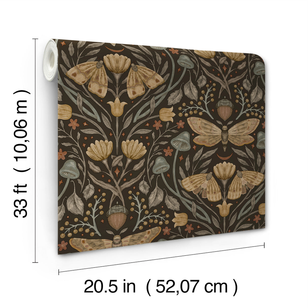 Mystic Moth Black by Chesapeake Forest Magic Wallpaper – Brewster Home Fashions 4169-83116