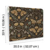 Mystic Moth Black by Chesapeake Forest Magic Wallpaper – Brewster Home Fashions 4169-83116