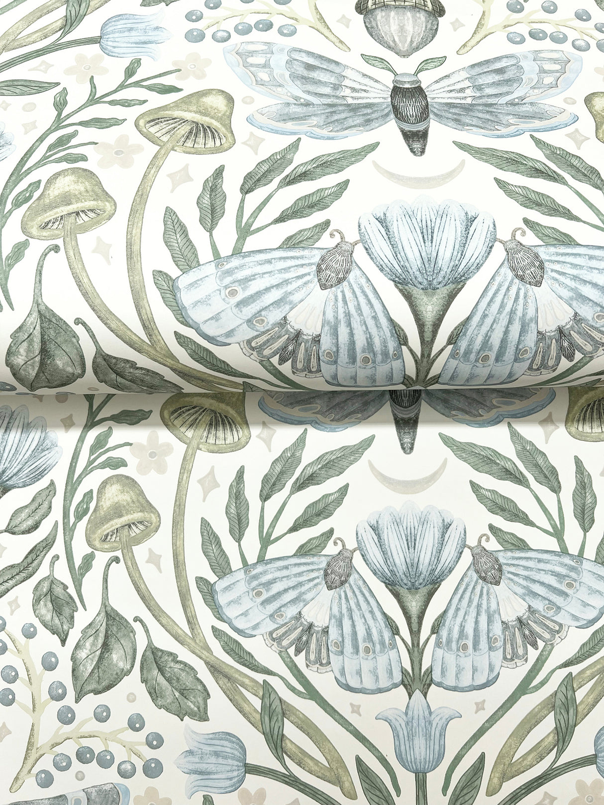 Mystic Moth Sky Blue by Chesapeake Forest Magic Wallpaper – Brewster Home Fashions 4169-83117