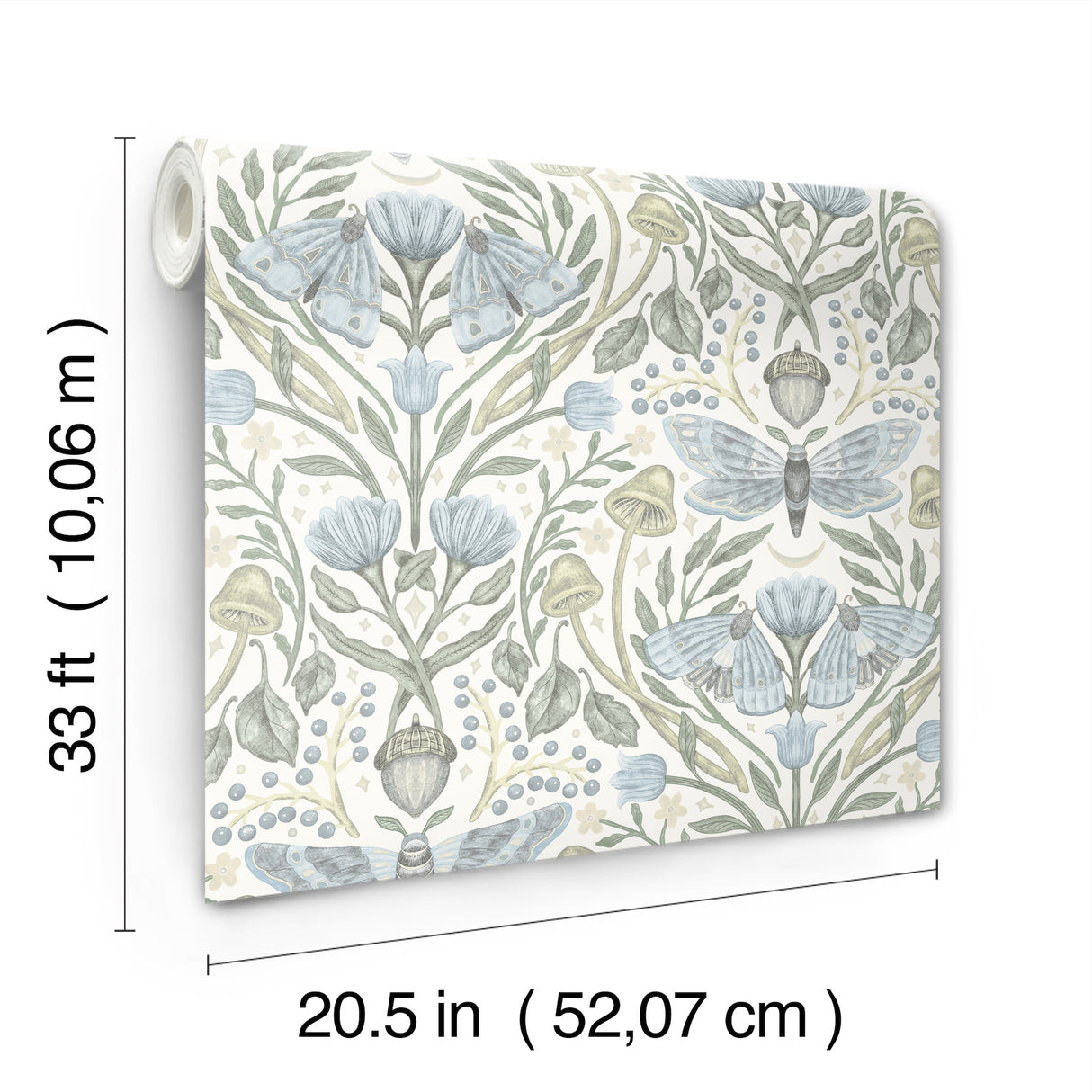 Mystic Moth Sky Blue by Chesapeake Forest Magic Wallpaper – Brewster Home Fashions 4169-83117