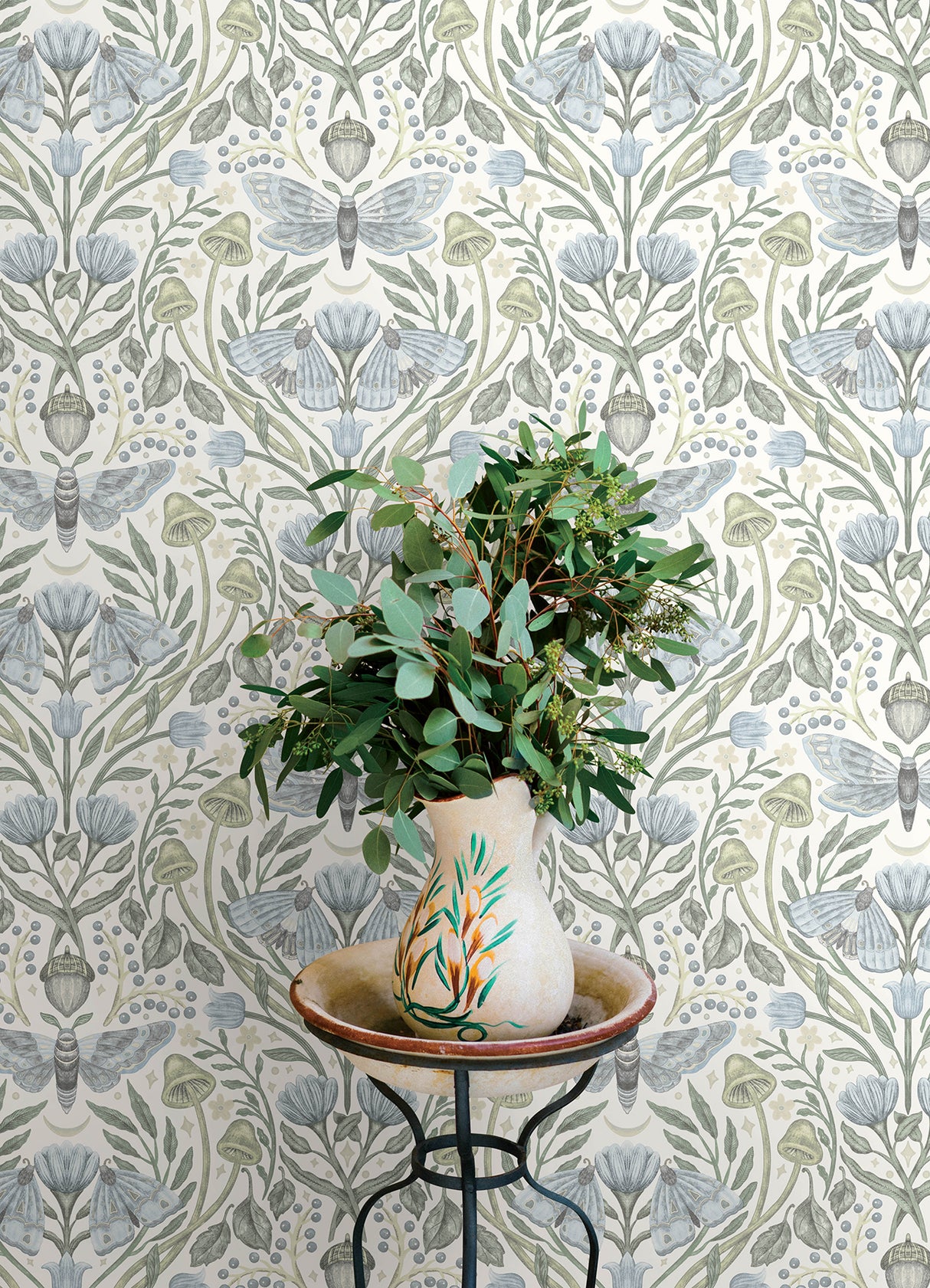 Mystic Moth Sky Blue by Chesapeake Forest Magic Wallpaper – Brewster Home Fashions 4169-83117