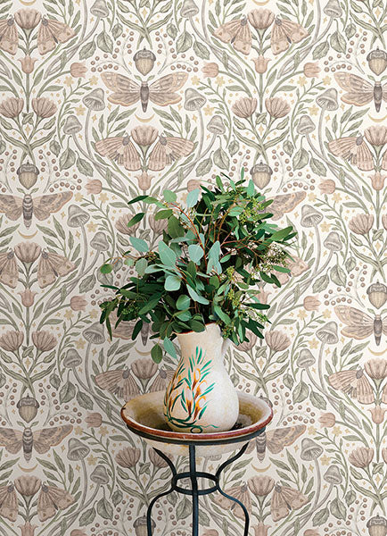 Mystic Moth Blush by Chesapeake Forest Magic Wallpaper – Brewster Home Fashions 4169-83119