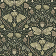 Mystic Moth Dark Green Forest Magic Wallpaper by Chesapeake