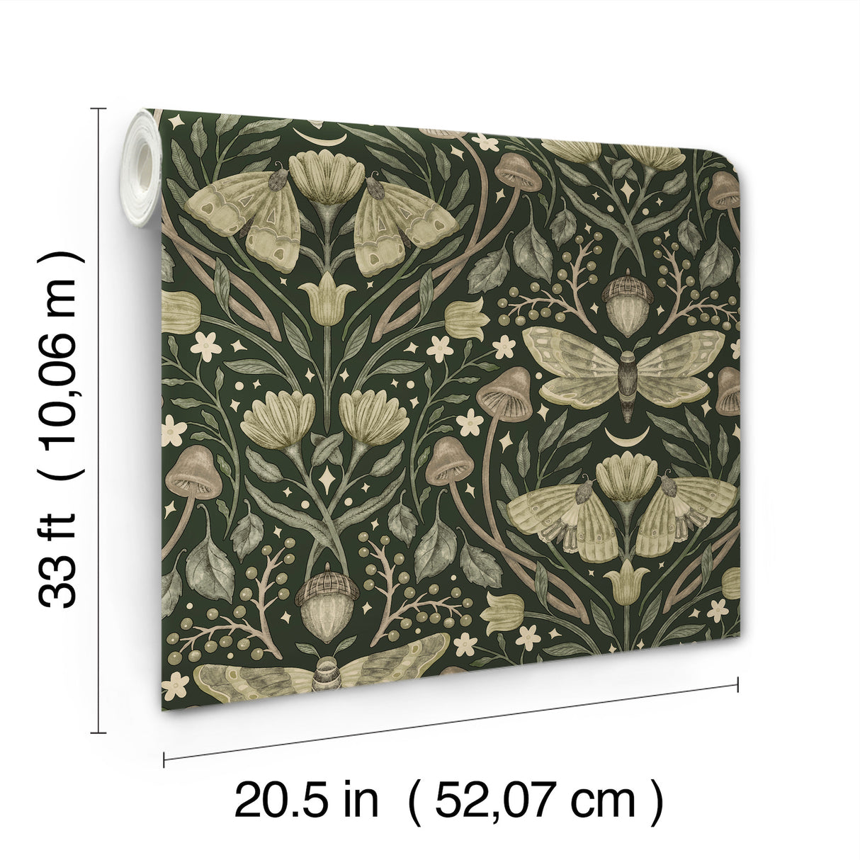 Mystic Moth Dark Green by Chesapeake Forest Magic Wallpaper – Brewster Home Fashions 4169-83120