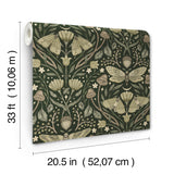 Mystic Moth Dark Green by Chesapeake Forest Magic Wallpaper – Brewster Home Fashions 4169-83120