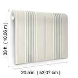 Calvados Turquoise by Chesapeake Linen Stripe Wallpaper – Brewster Home Fashions 4169-83122