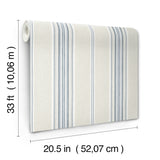 Calvados Blue by Chesapeake Linen Stripe Wallpaper – Brewster Home Fashions 4169-83123